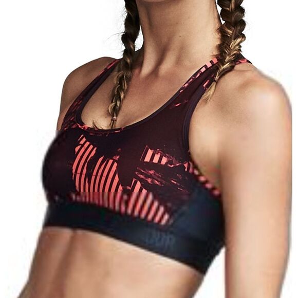 Under Armour Women Crossback Debossed Sports Bra 1300172 008 Sz XS Black/Red $60 - Picture 3 of 6